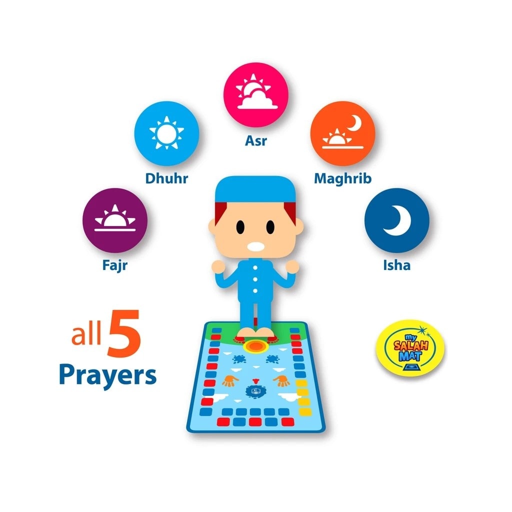 Prayer Mat for Muslim Kids Electronic Interactive Prayer Rug Islam Praying Mats, Salah Mat Eid Ramadan Gift for Kids Janamz